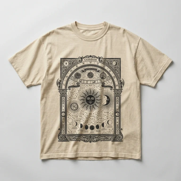 The Celestial Vault Heavyweight Graphic Tee by Étienne Léopold Trouvelot Lifestyle View